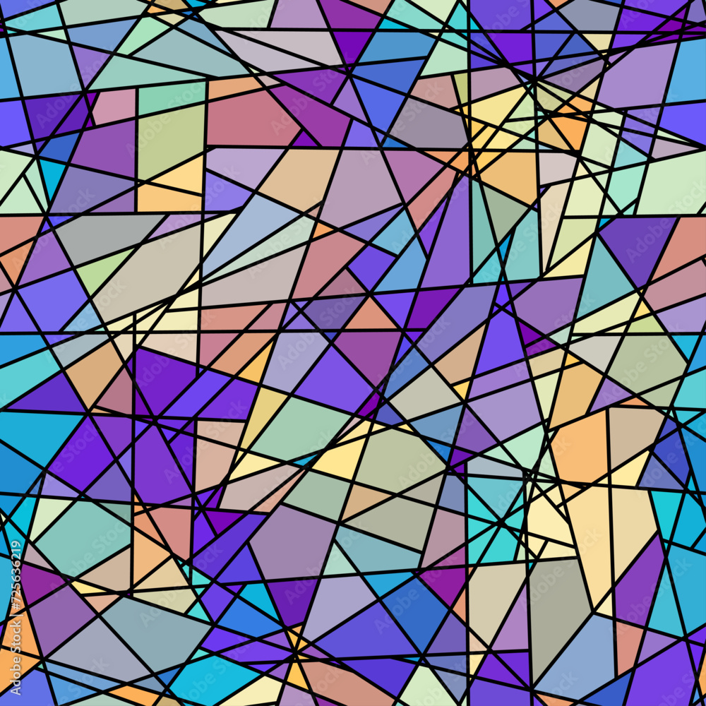 Poster Geometric seamless vector pattern. Abstract mosaic background.