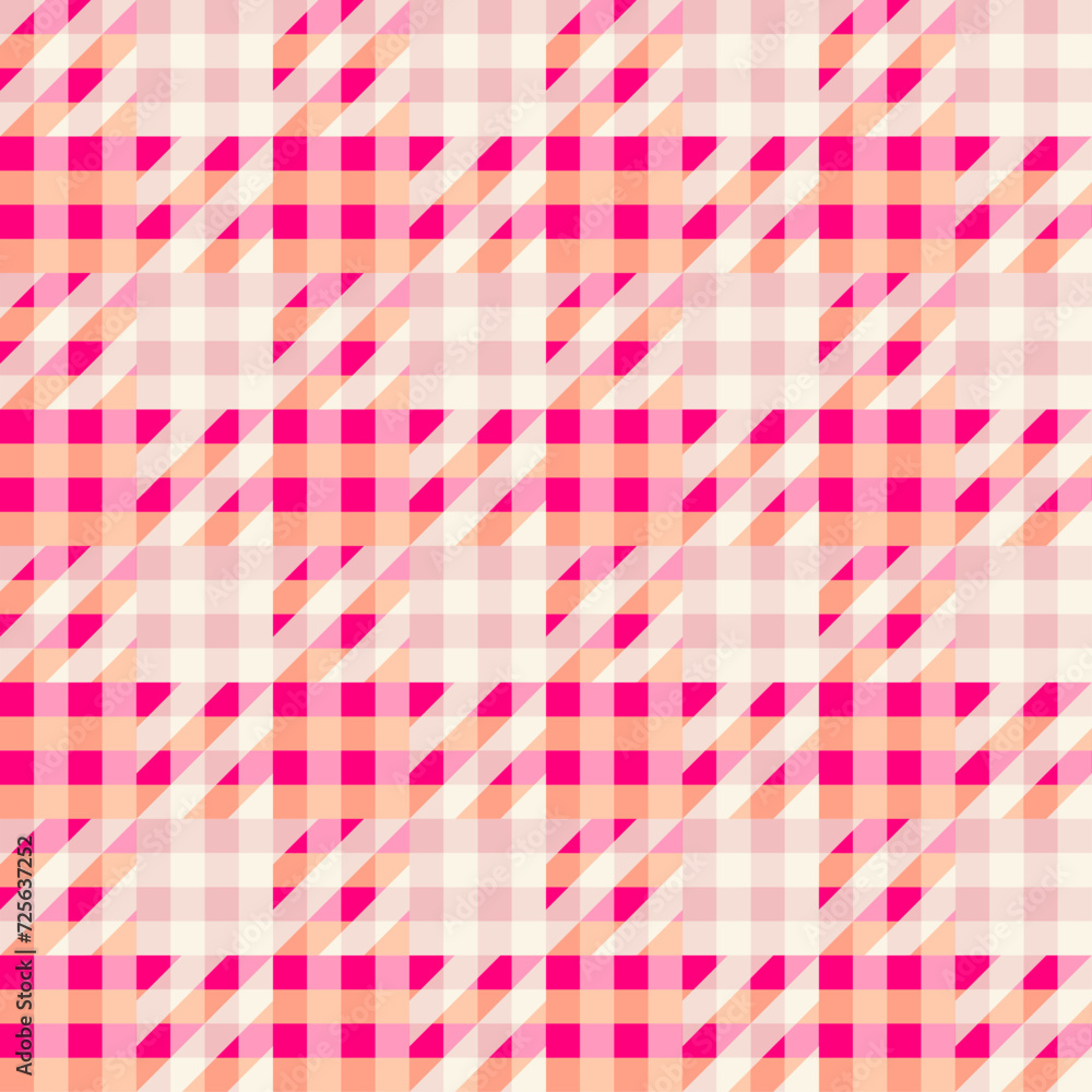 Aufkleber abstract seamless pattern. textile diagonal pink hounds-tooth plaid vector pattern.