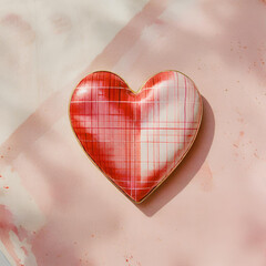 Embossed heart, watercolor