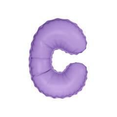3D pastel lavender color helium balloon letter C