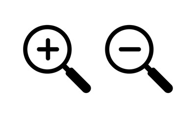 Magnifying glass with plus and minus symbol