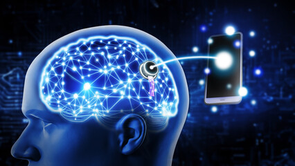 Concept art of the implantable Brain-Computer interface (BCI)