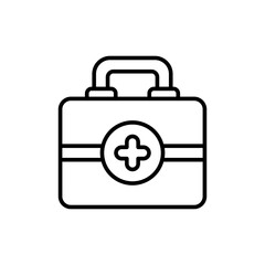 First aid kit outline icons, minimalist vector illustration ,simple transparent graphic element .Isolated on white background