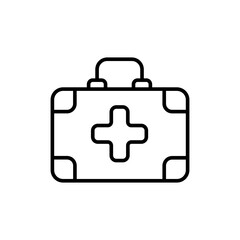 First aid kit outline icons, minimalist vector illustration ,simple transparent graphic element .Isolated on white background
