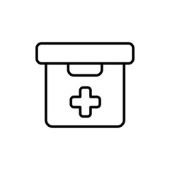 Fototapeta premium First aid kit outline icons, minimalist vector illustration ,simple transparent graphic element .Isolated on white background