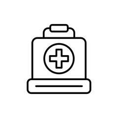 First aid kit outline icons, minimalist vector illustration ,simple transparent graphic element .Isolated on white background