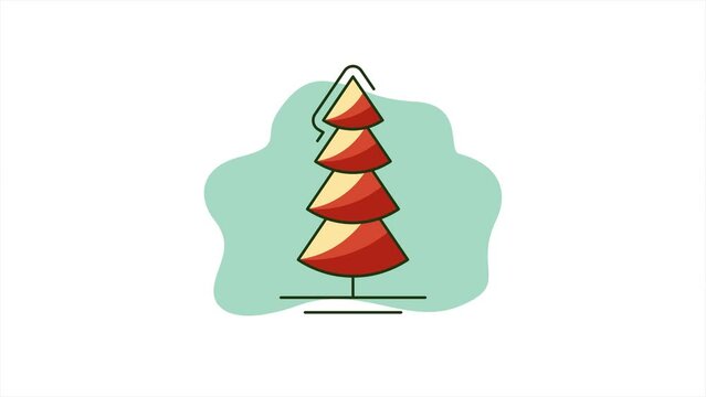 pine tree animation cartoon video. nature tree motion graphic design