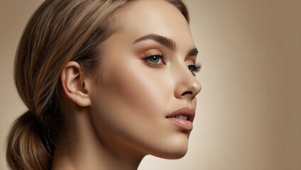 Fototapeta premium Beautiful young woman with professional makeup