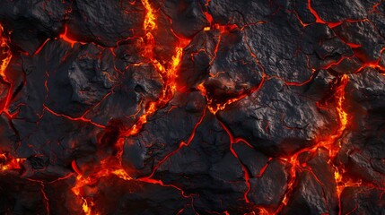 Generative AI : Lava texture fire background rock volcano magma - obrazy, fototapety, plakaty