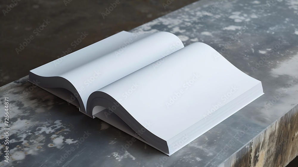 Aufkleber generative ai : blank brochure magazine isolated on grey to replace your design