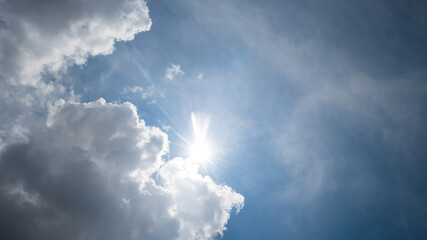 Cloudscape, Blue sky with white clouds