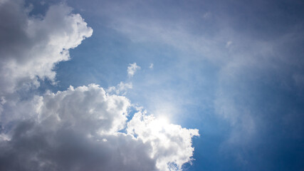 Cloudscape, Blue sky with white clouds