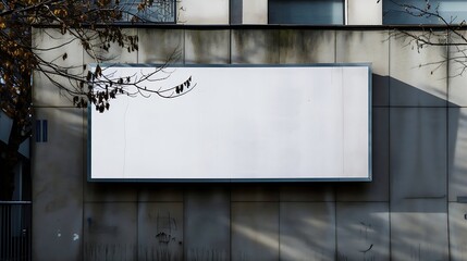 Generative AI : Blank billboard sign mockup in the urban environment, on the facade, empty space to display your advertising or branding campaign