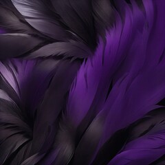 Stylish Black and Purple Soft Feathers Background
