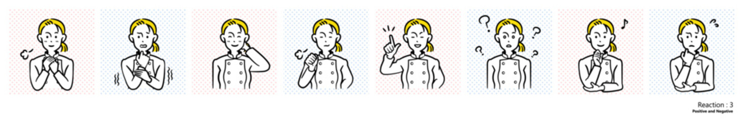 人物イラスト｜料理人（リアクション3）