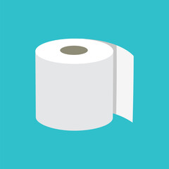 Toilet paper isolated on blue background