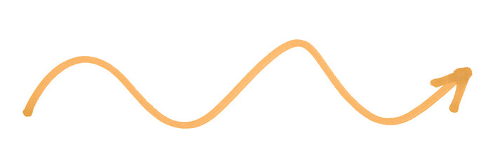 Orange arrows isolated on transparent background