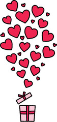 ギフトボックス、ハート