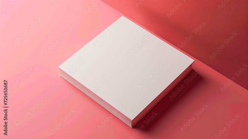 Poster generative ai : blank square cover book template on colour background