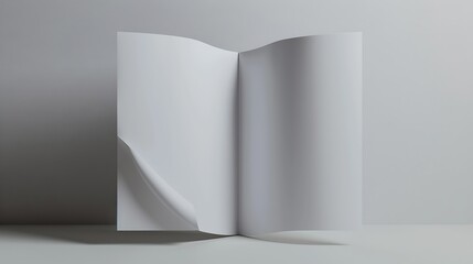 Generative AI : Blank Brochure magazine isolated on grey to replace your design