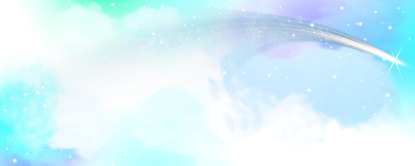 glowing shooting star arc light effect with stardust and sparkles