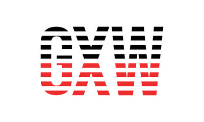 GXW three initial letter iconic line negative space minimal logo design vector template. monogram, abstract, wordmark, business, typography, minimalist, brand, company, flat, modern, unique, simple