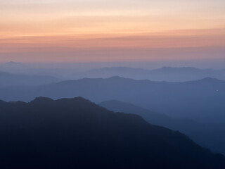 Sunset of the Jirisan Mountain in South Korea.