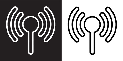 Wi Fi icon vector. Wireless sign symbol in trendy flat style. Wifi vector icon illustration isolated on black and white background