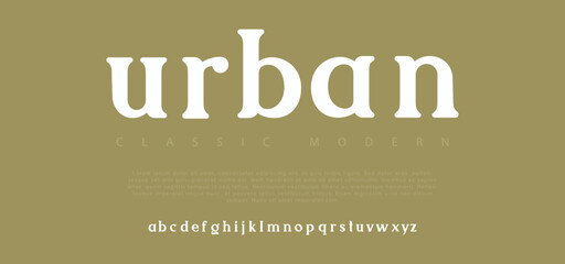 Urban Modern minimal abstract alphabet fonts. Typography technology, electronic, movie, digital, music, future, logo creative font. vector illustration