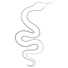 Continuous one line art drawing of venomous snake outline art vector illustration
