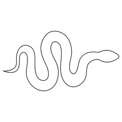 Continuous one line art drawing of venomous snake outline art vector illustration
