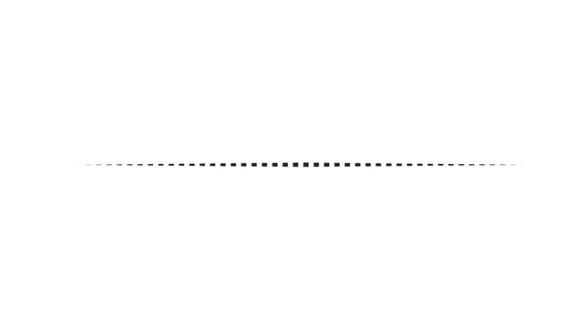 Horizontal black dotted line for design. Straight dash line