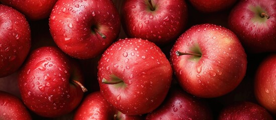 Fototapeta na wymiar Red, ripe, juicy apples used in cooking.
