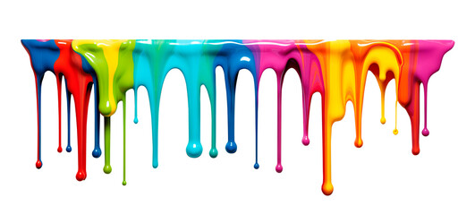 rainbow color oil paint dripping isolated 