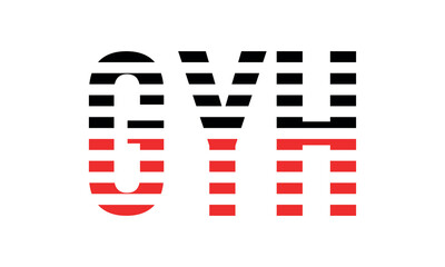 GYH three initial letter iconic line negative space minimal logo design vector template. monogram, abstract, wordmark, business, typography, minimalist, brand, company, flat, modern, unique, simple