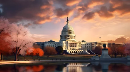 Cercles muraux Etats Unis US Capitol building at sunset, Washington DC, USA. 