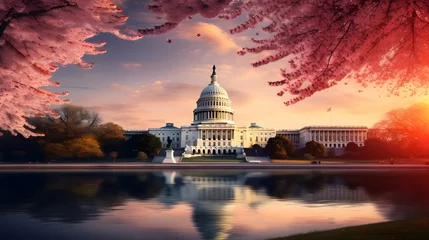 Fotobehang US Capitol building at sunset, Washington DC, USA.  © Ziyan Yang