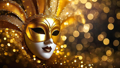 golden carnevals mask - 725664421