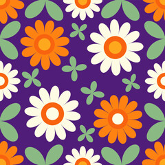 Happy cute sweet floral seamless wallpaper background vector.