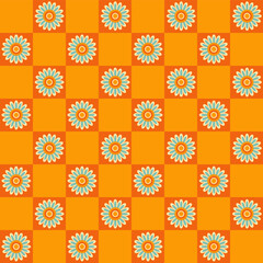 Happy cute sweet floral seamless wallpaper background vector.	