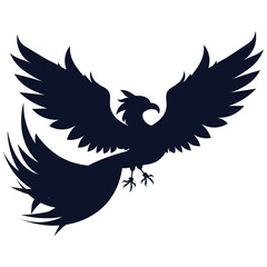 Phoenix. The magic bird. silhouette