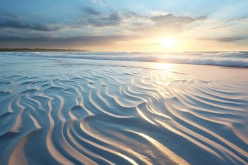 Ocean sand ripples. Generative AI