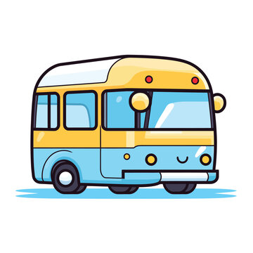 kawaii bus vector illustration