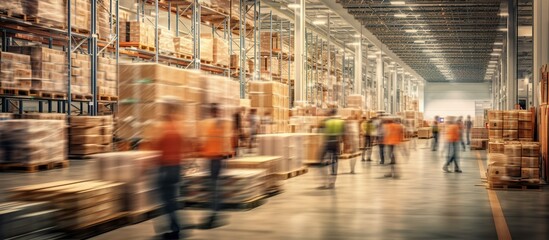 busy activities in the logistics warehouse