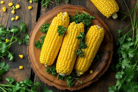 a plate of corn on the cob