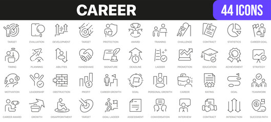 Career line icons collection. UI icon set in a flat design. Excellent signed icon collection. Thin outline icons pack. Vector illustration EPS10