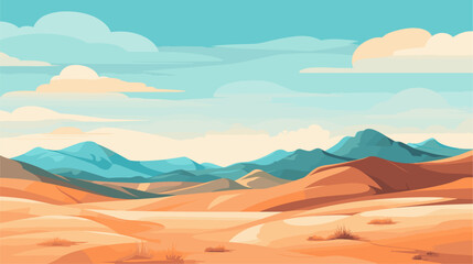 abstract patterns incorporating desert landscapes  expressing the vastness and unique features of arid terrains in a vibrant vector backdrop. simple minimalist illustration creative - obrazy, fototapety, plakaty