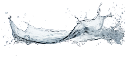water splash isolated on transparent and white background.PNG image