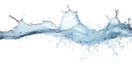 water splash isolated on transparent and white background.PNG image