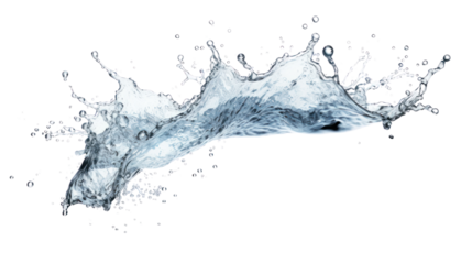 water splash isolated on transparent and white background.PNG image